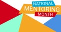 Composite image of national mentoring month text with copy space