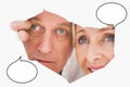 Composite image of older couple looking through rip Royalty Free Stock Photo