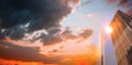 Composite image of orange and blue sky with clouds Royalty Free Stock Photo