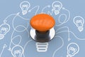 Composite image of orange push button Royalty Free Stock Photo