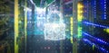 Composite image of composite image of padlock and malware detected