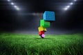 Composite image of pile of 3d colourful cubes Royalty Free Stock Photo