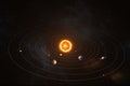 Composite image of planets rotating around sun Royalty Free Stock Photo
