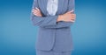 Composite image of portrait of smiling businesswoman standing arms crossed Royalty Free Stock Photo