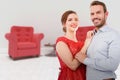 Composite image of portrait of young couple embracing each other Royalty Free Stock Photo