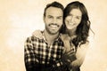 Composite image of portrait of young couple smiling Royalty Free Stock Photo