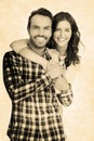 Composite image of portrait of young couple smiling Royalty Free Stock Photo