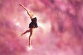 Composite image of pretty ballerina dancing