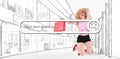 Composite image of pretty young blonde holding shopping bags Royalty Free Stock Photo