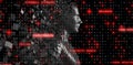 Composite image of profile view of digital black pixelated 3d male Royalty Free Stock Photo