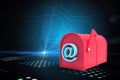 Composite image of red email post box