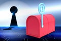 Composite image of red email post box Royalty Free Stock Photo
