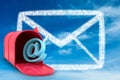 Composite image of red email post box Royalty Free Stock Photo