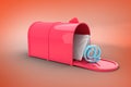 Composite image of red email postbox Royalty Free Stock Photo