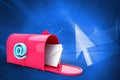 Composite image of red email postbox