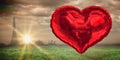 Composite image of red heart balloon Royalty Free Stock Photo