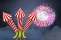 Composite image of rockets for fireworks Royalty Free Stock Photo