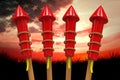 Composite image of rockets for fireworks Royalty Free Stock Photo