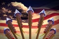 Composite image of rockets for fireworks Royalty Free Stock Photo