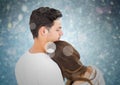 Composite image of romantic couple embracing each other Royalty Free Stock Photo