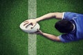 Composite image of a rugby player scoring a try Royalty Free Stock Photo