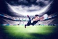 Composite image of rugby player scoring a try Royalty Free Stock Photo