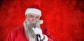 Composite image of santa claus singing christmas song Royalty Free Stock Photo