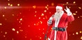 Composite image of santa claus singing christmas songs Royalty Free Stock Photo