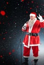 Composite image of santa claus singing christmas songs Royalty Free Stock Photo