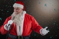 Composite image of santa claus singing song Royalty Free Stock Photo