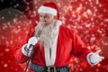 Composite image of santa claus singing song Royalty Free Stock Photo