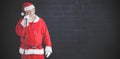 Composite image of santa claus singing songs against white background Royalty Free Stock Photo