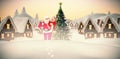 Composite image of santa and mrs claus smiling at camera Royalty Free Stock Photo