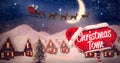 Composite image of side view of santa claus riding on sleigh during christmas Royalty Free Stock Photo