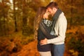 Composite image of side view of young couple embracing Royalty Free Stock Photo