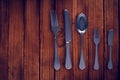 Composite image of silver sets of cutlery Royalty Free Stock Photo