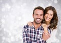 Composite image of smiling couple embracing each other Royalty Free Stock Photo