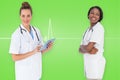 Composite image of smiling female medical team Royalty Free Stock Photo