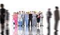 Composite image of smiling group of people with different jobs Royalty Free Stock Photo