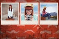 Composite image of smiling hipster woman holding suitcase Royalty Free Stock Photo