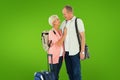 Composite image of smiling older couple going on their holidays Royalty Free Stock Photo