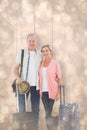 Composite image of smiling older couple going on their holidays Royalty Free Stock Photo