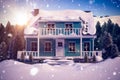 Composite image of snow covered house Royalty Free Stock Photo