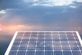 Composite image of solar panel with hexagon shape glasses Royalty Free Stock Photo