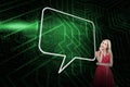 Composite image of speech bubble and blonde Royalty Free Stock Photo