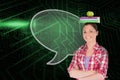 Composite image of speech bubble and student Royalty Free Stock Photo