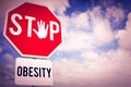 Composite image of stop obesity