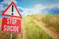 Composite image of stop suicide