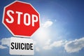 Composite image of stop suicide