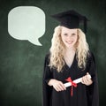 Composite image of teenage girl celebrating graduation Royalty Free Stock Photo